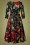 Hearts & Roses - 50s Anne Marie Floral Swing Dress in Black 6