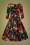 Hearts & Roses - 50s Anne Marie Floral Swing Dress in Black 3