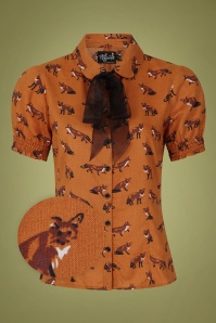 Bunny - 50s Vixey Blouse in Rust Brown 2