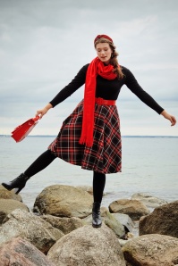 Bunny - 50s Islay Tartan Swing Skirt in Black and Red 2
