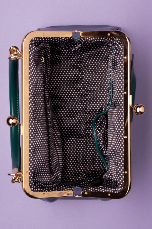 Banned Alternative - 50s Lockwood Bow Handbag in Green 3