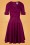 Unique Vintage - Delores Dot Swing Dress Années 50 en Violet et Noir 2