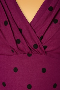 Unique Vintage - Delores Dot Swing-Kleid in Lila und Schwarz 6