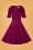 Unique Vintage - Delores swing-jurk met stippen in paars en zwart 3