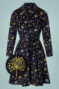 Circus - TopVintage exclusive ~ 60s Emilia Discoflower Dress in Navy