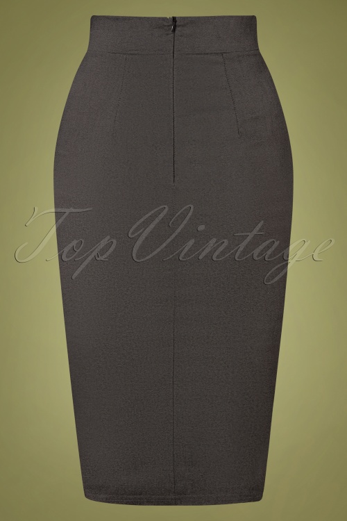 Vintage Chic for Topvintage - 50s Eleonora Pencil Skirt in Grey 3