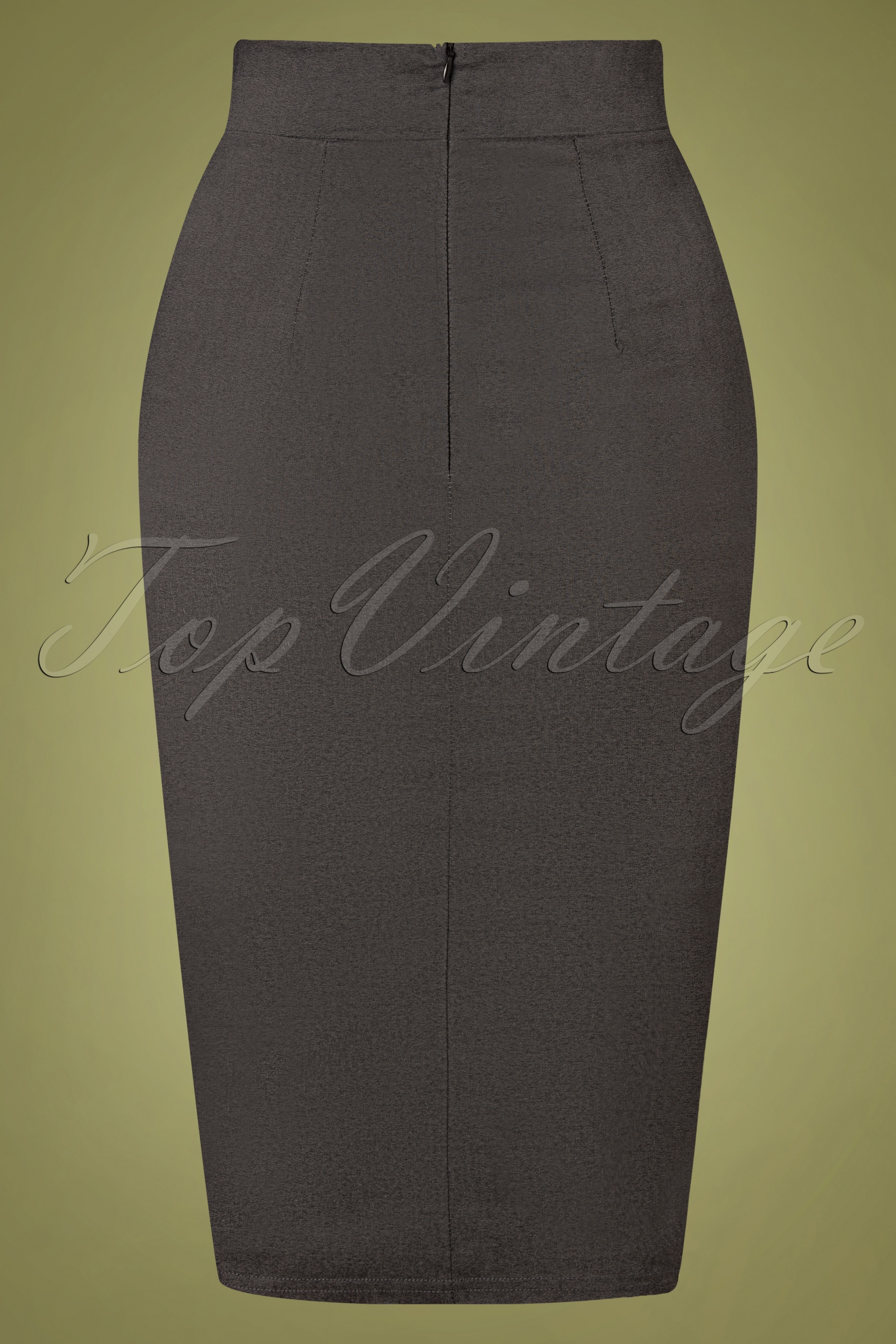 Vintage Chic for Topvintage - Eleonora pencilrok in grijs 3