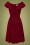 50s Trissie Twisted Velvet Swing Dress in Red