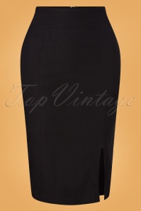 Collectif Clothing - Wanda Polkadot Pencil Dress Années 50 en Blanc et Noir