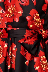 Hearts & Roses - Julia Poppy Swing Dress Années 50 en Noir et Rouge 5