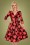 Vixen - 50s Posie Polkadot Swing Dress in Mustard