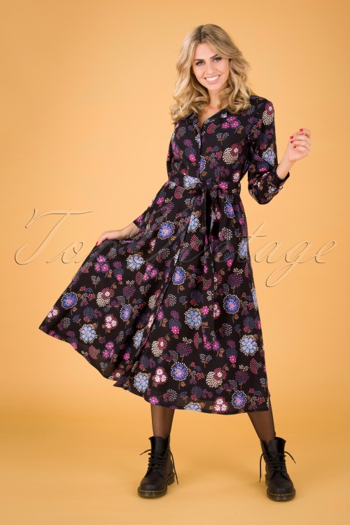 Pretty Vacant 34700 Lulu Bloom Maxi Dress Black200630 040MW