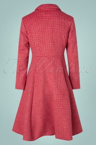 Hearts & Roses - 50s Rosalie Wool Swing Coat in Red and Pink 3