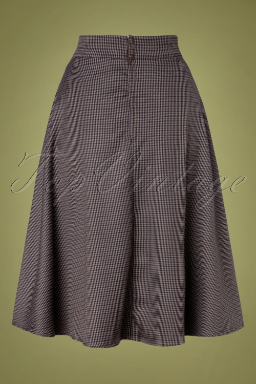 Banned Retro - 40s Cute Check Mate Swing Skirt in Grey 2