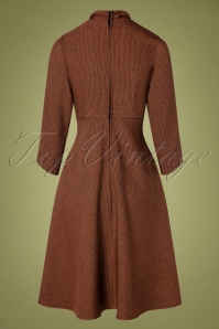 Banned Retro - 50s The Lady Jane Swing Dress in Brown Houndstooth 5