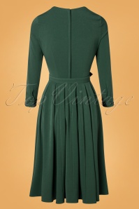 Miss Candyfloss - Exclusief bij Topvintage ~ Penny-Lee swing jurk in smaragd 3