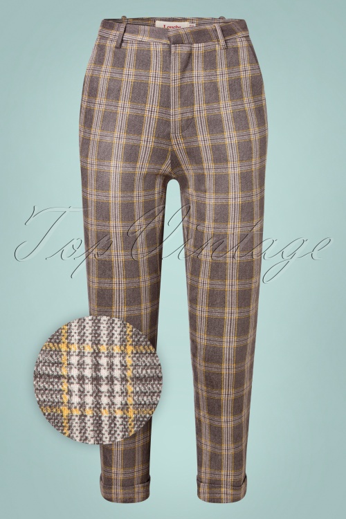 Louche - 60s Jaylo Clan Check Trousers in Grey