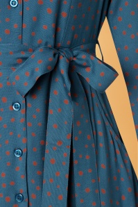 Pretty Vacant - Lulu Dots Maxi Dress Années 60 en Bleu 4