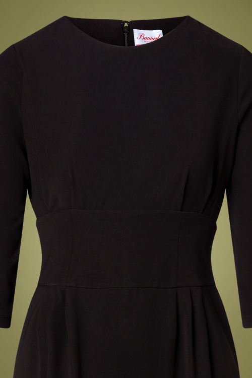 Banned Retro - Monica pencil jurk in zwart 3