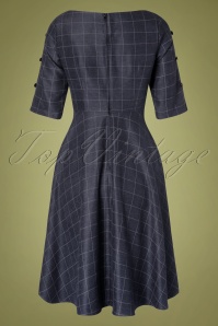 Banned Retro - 40s Classic Utility Swing Dress in Navy 2