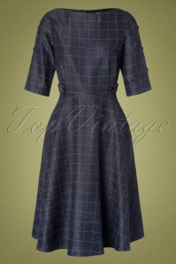 Banned Retro - 40s Classic Utility Swing Dress in Navy