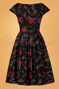 Timeless - 50s Stacey Roses Swing Dress in Black 2