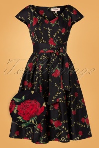Timeless - 50s Stacey Roses Swing Dress in Black
