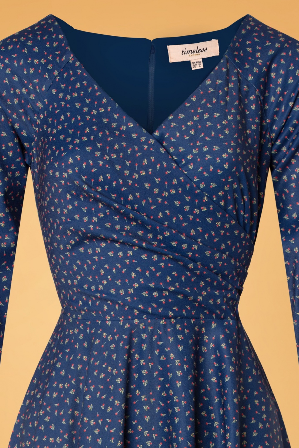 50s Lottie Cherry Swing Dress in Blue