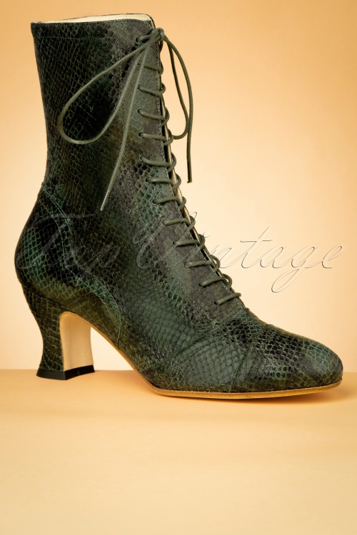snake lace up boots