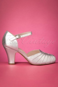 Miss L-Fire - 40s Amber Mary Jane Pumps in Silver 5