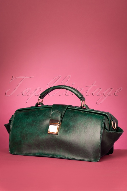 Collectif Clothing - 50s Keira Doctors Bag in Green 2