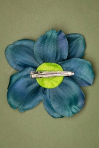 Lady Luck's Boutique - Lovely Anemone Hair Clip Années 50 en Bleu Canard 3