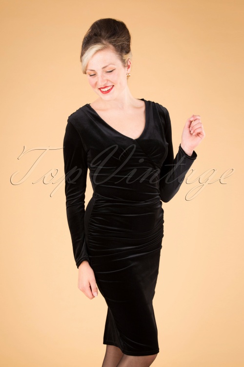 Vintage Chic for Topvintage - Laverna Pencil Dress Années 50 en Noir 2