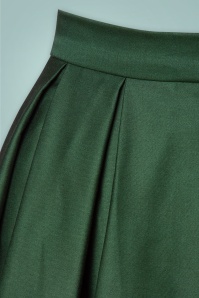 Collectif Clothing - Marilu Border Leaves Swing Skirt Années 50 en Vert 4