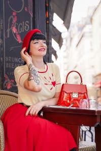 Topvintage Boutique Collection - Back Me Up lak avondtasje in rood 2