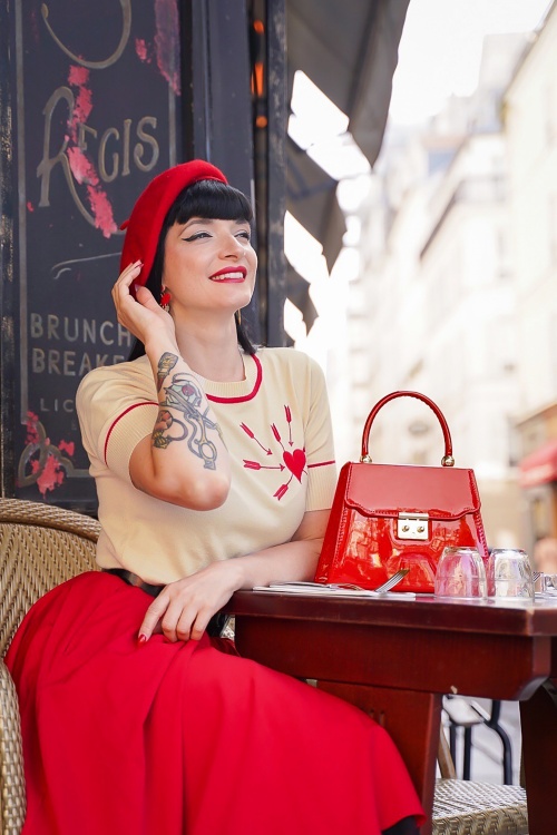 Topvintage Boutique Collection - Back Me Up lak avondtasje in rood 2