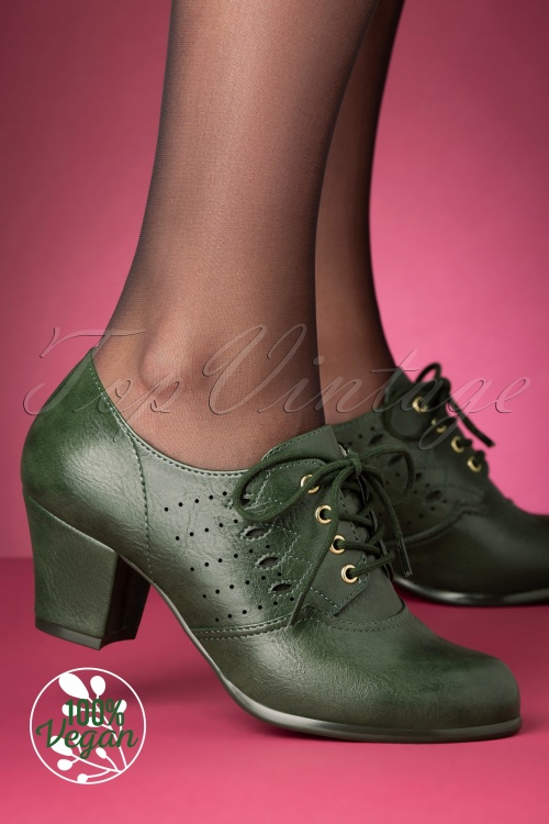 B.A.I.T. - Rosie Oxford Shoe Bootie Années 40 en Vert