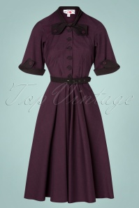 Miss Candyfloss - TopVintage exclusive ~ 50s Lea Dora Swing Dress in Purple