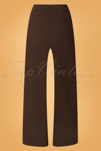Vintage Chic for Topvintage - 40s Viola Wide Trousers in Chocolate Brown 2