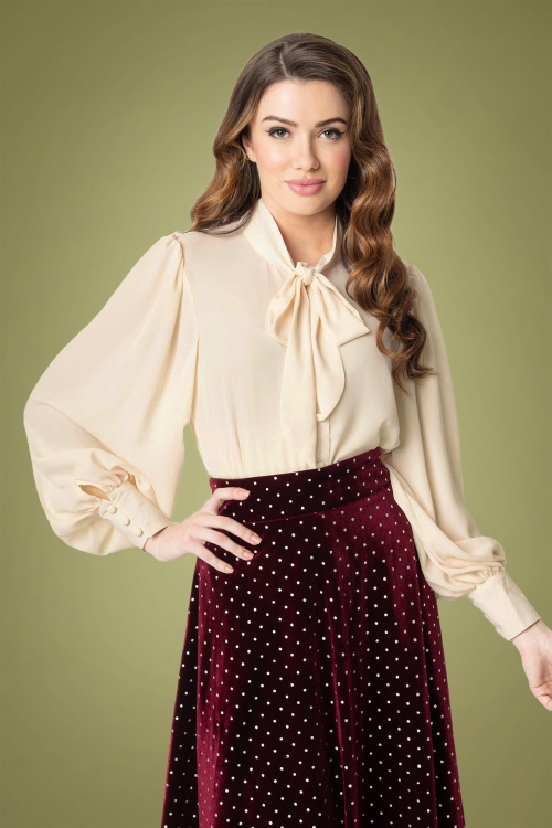 Unique Vintage - Gwen blouse in crème