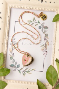 Urban Hippies - I'll Keep You in My Heart Gold Plated Medaillon Années 50 en Vieux Rose 2