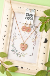 Urban Hippies - I'll Keep You in My Heart Gold Plated Medaillon Années 50 en Vieux Rose 6