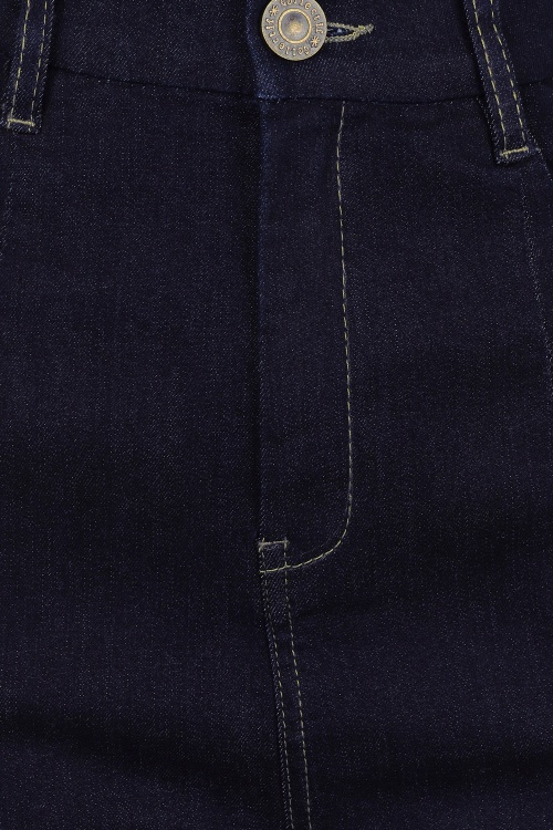 Collectif Clothing - Lulu Skinny Jeans Années 50 en Bleu Marine 4