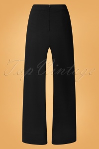 Vintage Chic for Topvintage - Viola wijde broek in zwart 2