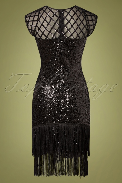 Unique Vintage - Del Mar Flapper-Kleid in Schwarz 4