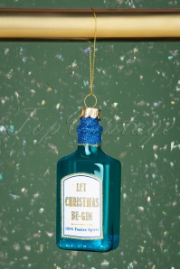 Sass & Belle - Let Christmas Be Gin kerstbal in blauw 2