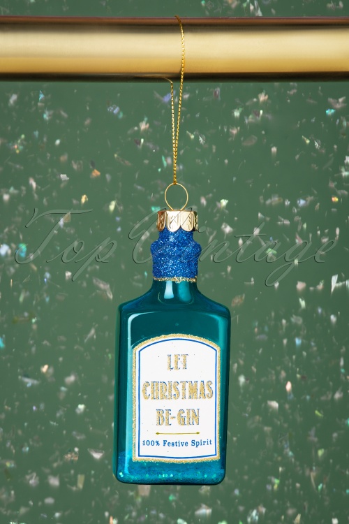 Sass & Belle - Let Christmas Be Gin Bauble en Bleu