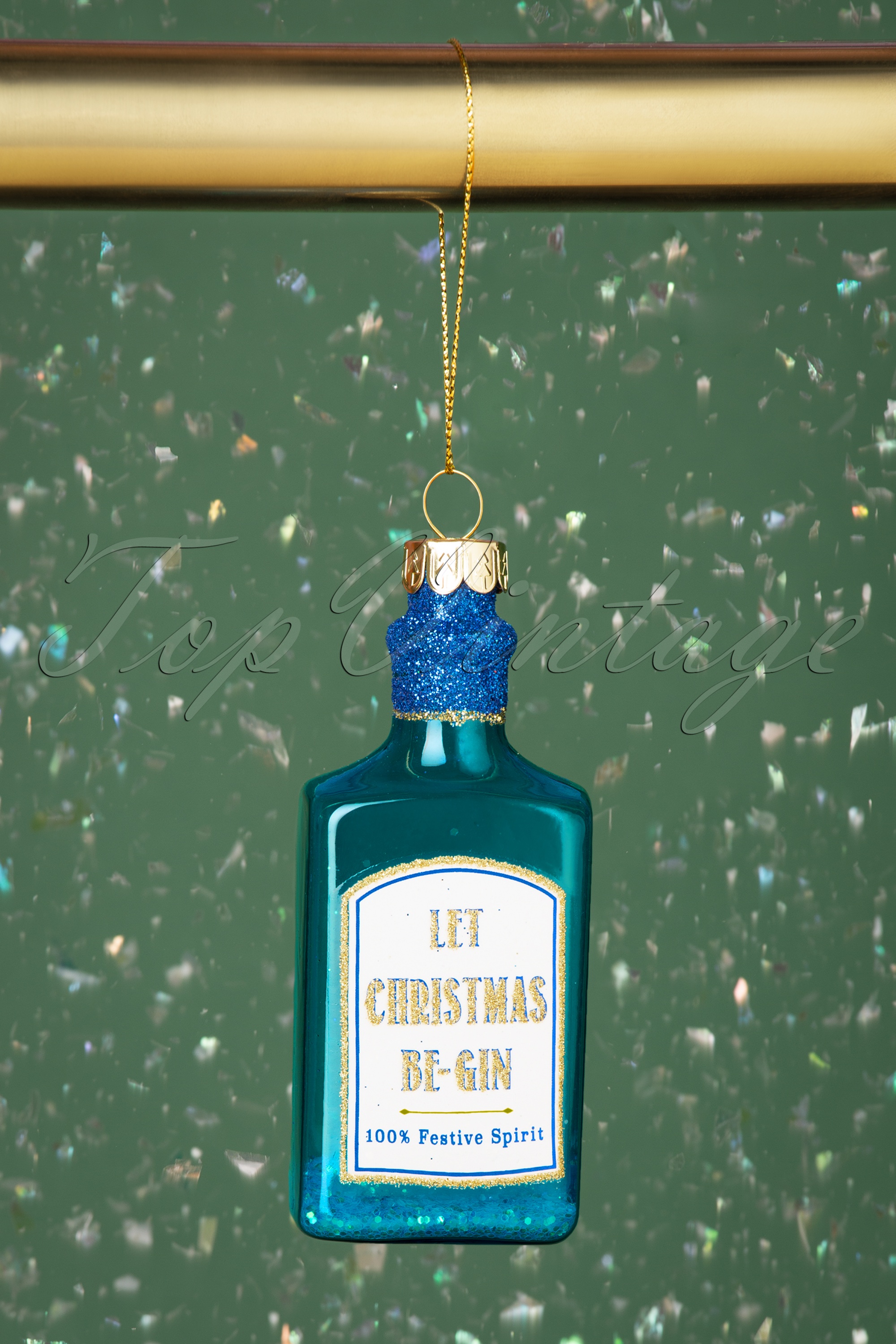Sass & Belle - Let Christmas Be Gin kerstbal in blauw