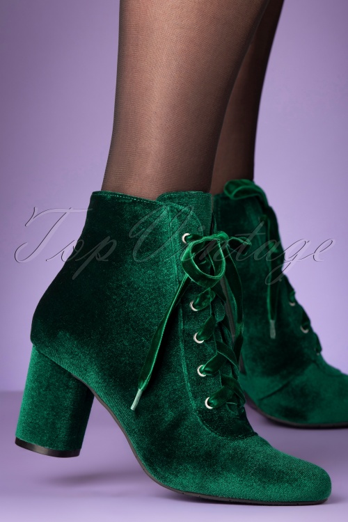 green velvet booties