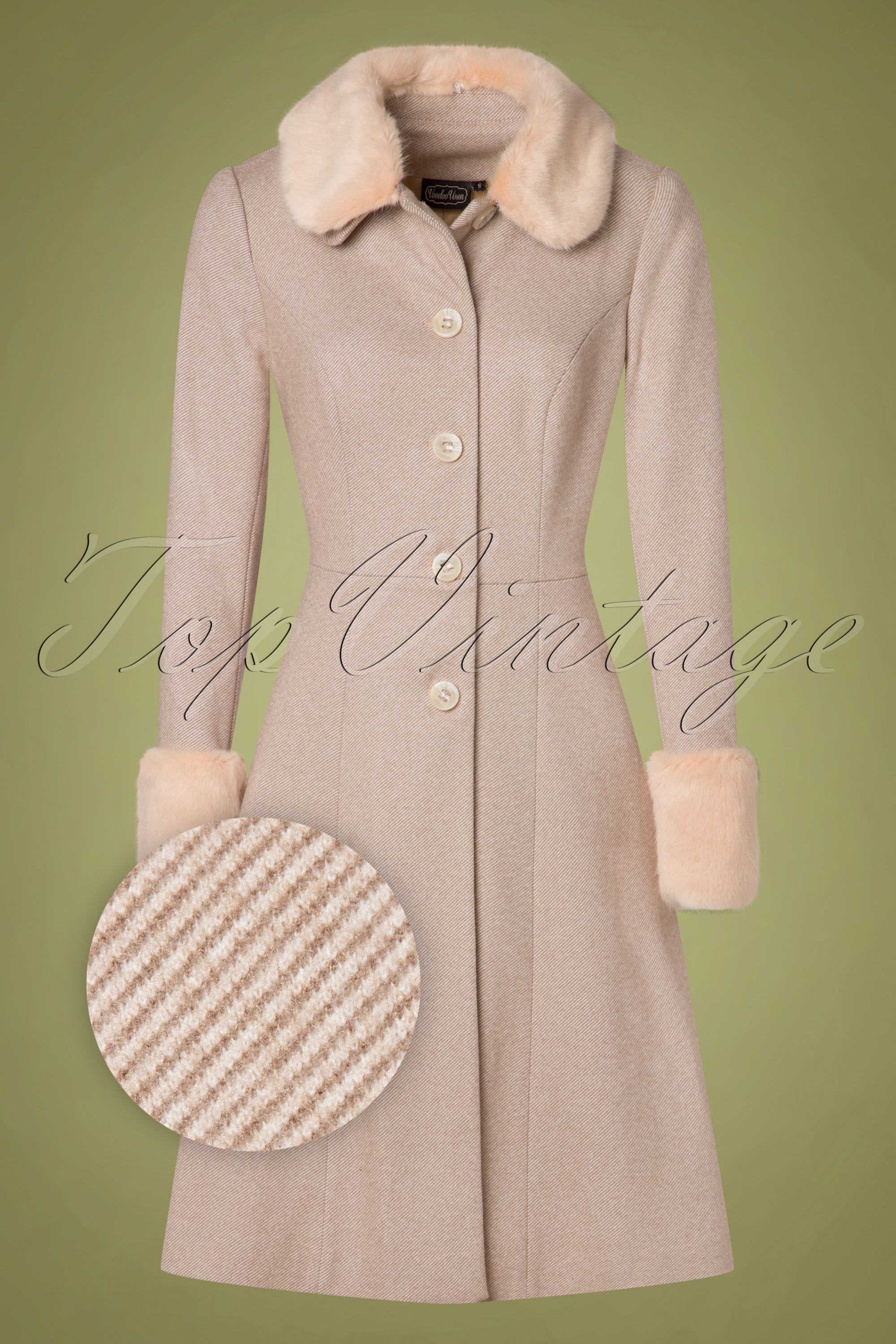 50s cheapest Dress Coat Beige